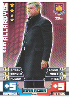 Sam Allardyce West Ham United 2014/15 Topps Match Attax Manager #MN20